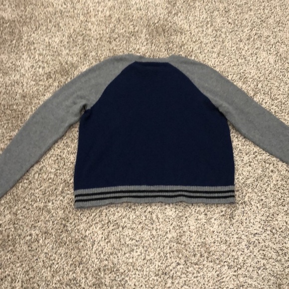 Mills Supply Wool Sweater Size Large Gray Blue Colorblock - Picture 3 of 8